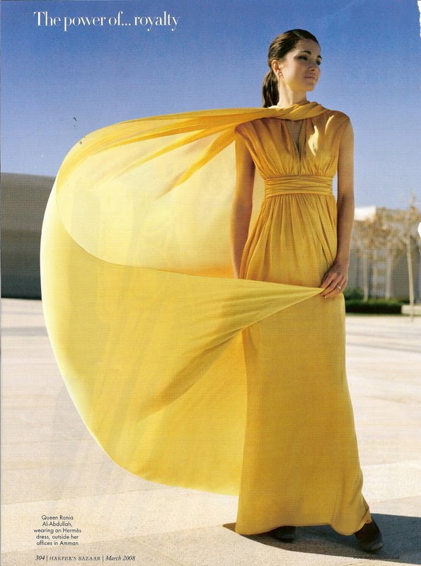 Queen Rania Harper's Bazaar Yellow